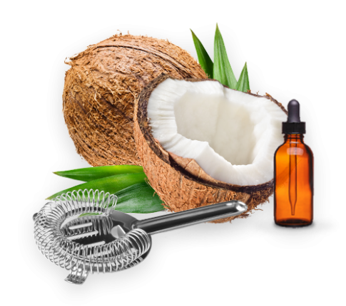 1-485x430 Coconut, dropper, and strainer for making great cocktails.